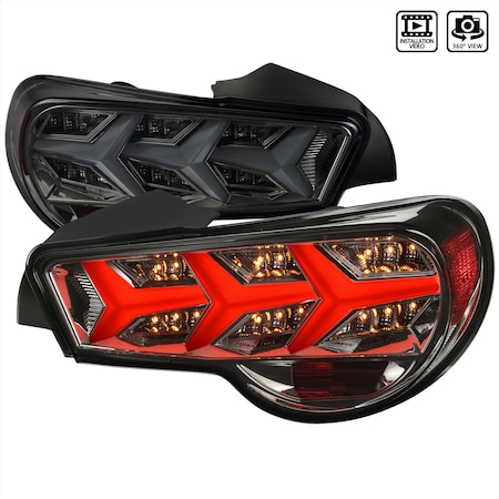 Spec-D Tuning Scion Frs Subaru Brz Lambo Style Sequential Led Tail Light 2013-2016 LT-FRS12GLED-LB-TM